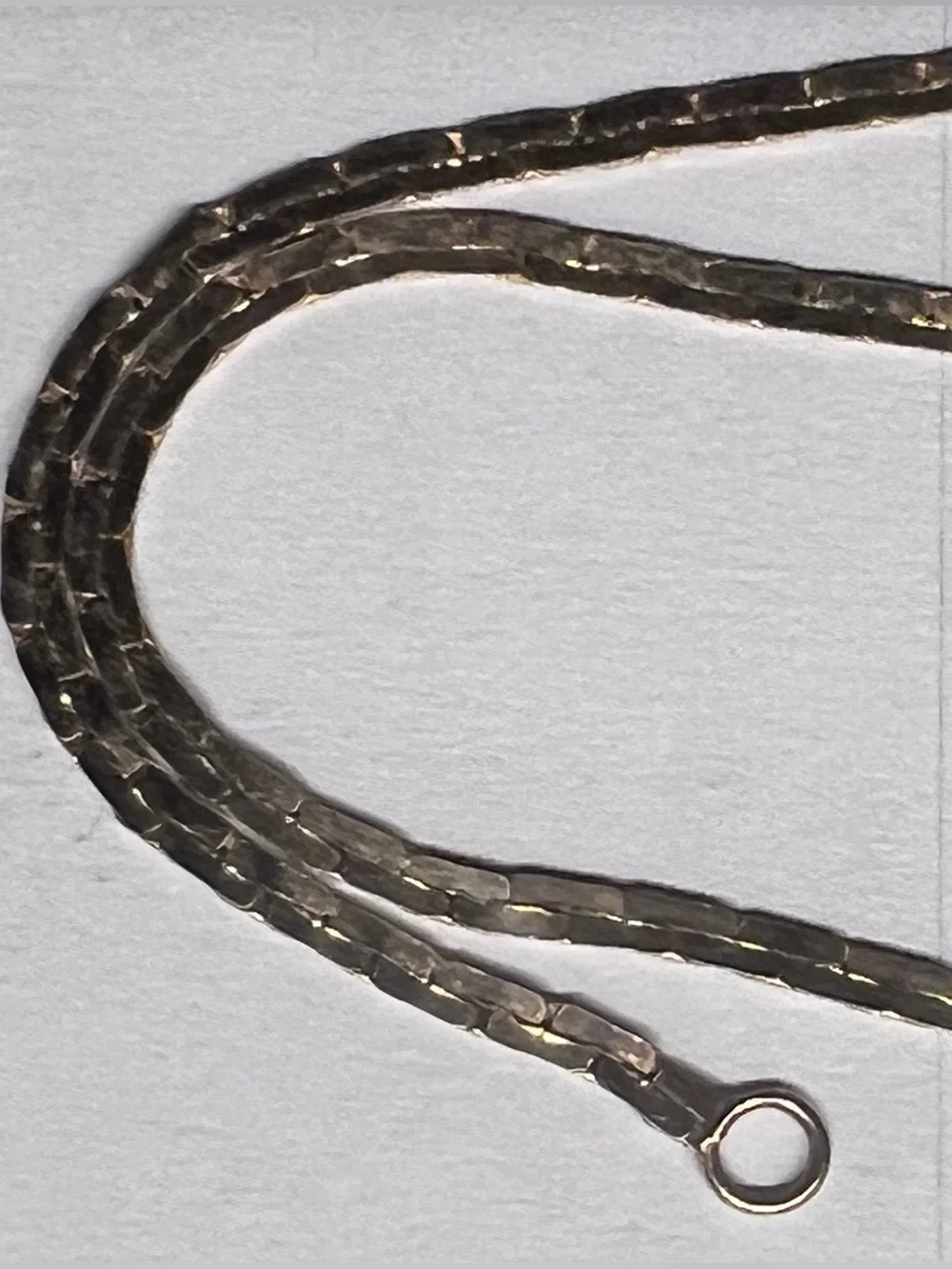 21” 14K 5.0g yellow gold ITALY chain necklace mid-1980s 80s vintage flat brick